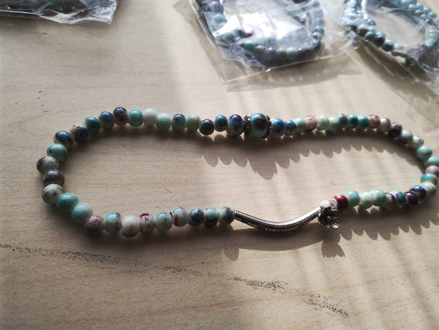 GYPSY STYLE BEADED CHOKER+ BRACELETS - JOBLOT OF 8 - BRAND NEW