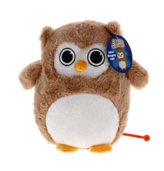 12 X CUDDLE GLOWERS BABY OWL BROWN