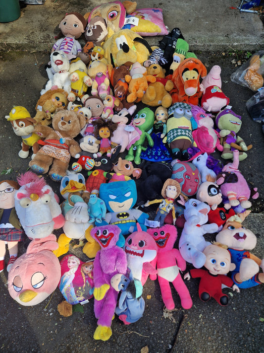 SELECTION OF PLUSH TOYS DISNEY MARVEL CARTOON PAW PATROL