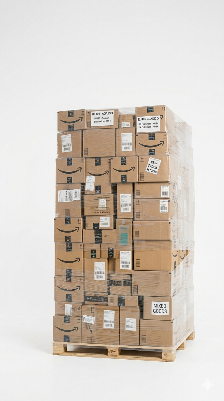PALLET OF AMAZON MERCHANDISE MAINLY NEW STOCK MIXED WITH CUSTOMER RETURNS CHOSEN AT RANDOM