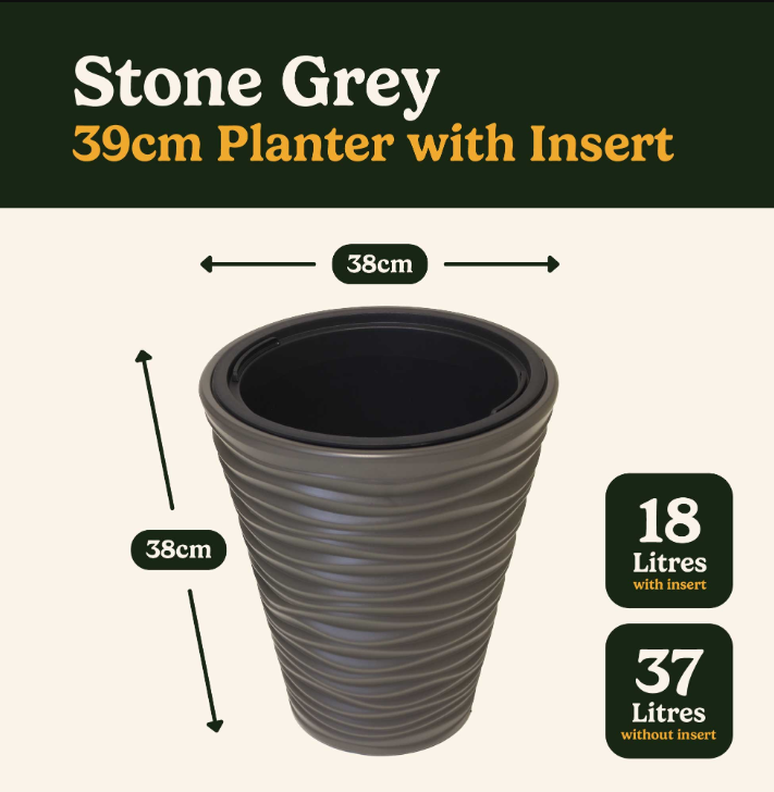 70X NEW PLANTERS PRIDE | WAY-V | 39CM PLANTER | STONE GREY