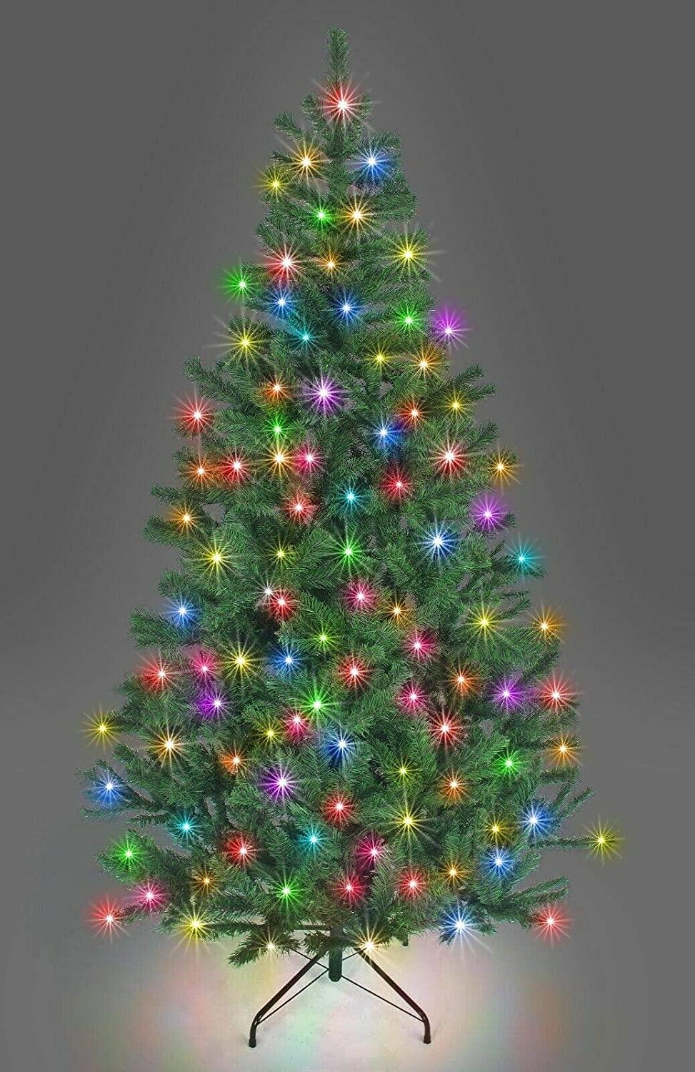 JOB LOT OF 10 SHATCHI PREMIUM PRE LIT CHRISTMAS TREE ALASKAN PINE GREEN 5FT MULTICOLOURED