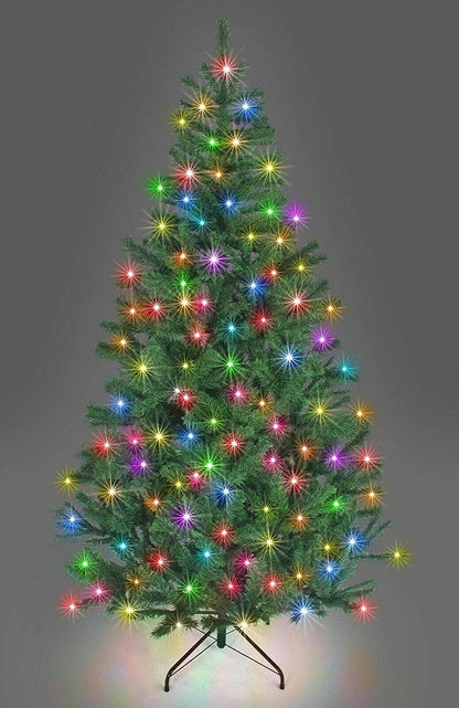 JOB LOT OF 10 SHATCHI PREMIUM PRE LIT CHRISTMAS TREE ALASKAN PINE GREEN 5FT MULTICOLOURED