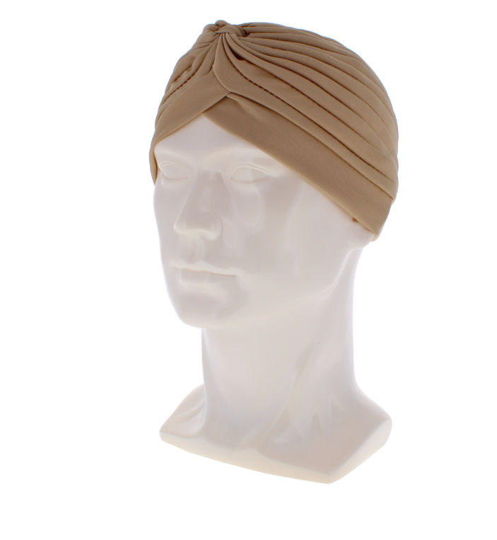 24 X WOMEN SOFT HAIR TURBAN HEAD WRAP BEIGE