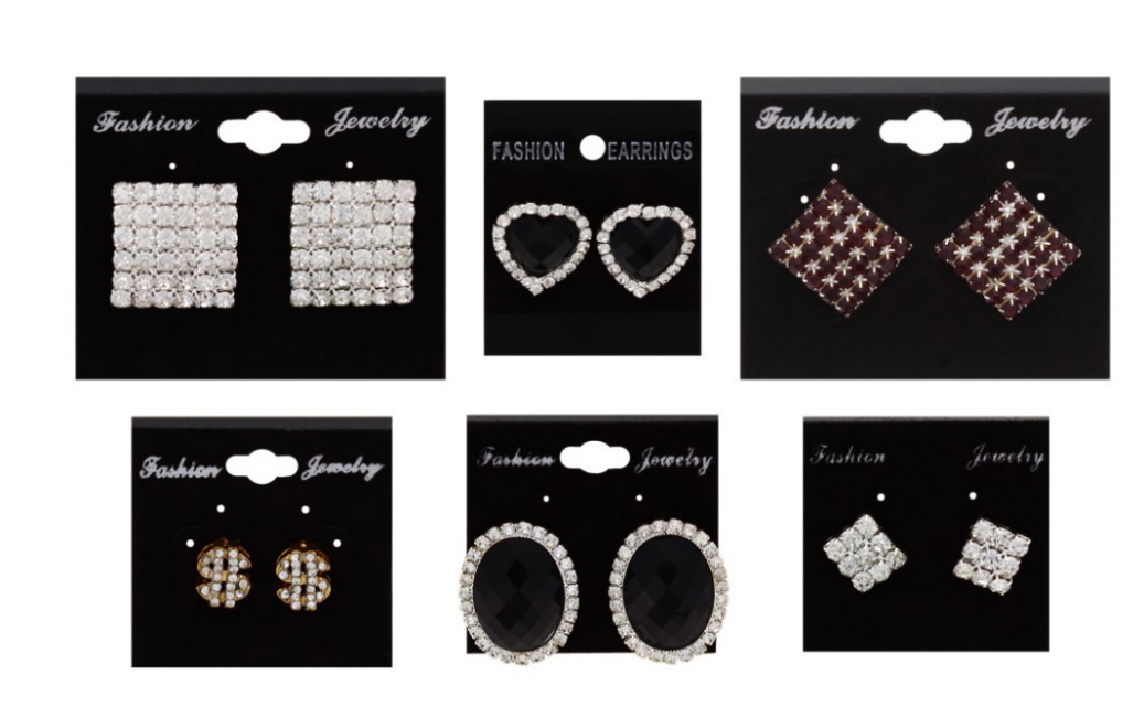 48 X EARRING DIAMOND ASST
