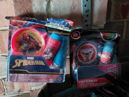 MARVEL SPIDERMAN AND DISNEY CARS BUBBLES SETS 30X UNITS