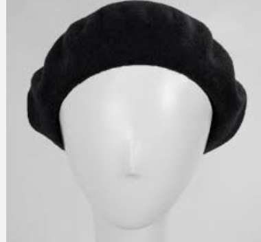 40 X BLACK WOOL BERET HAT SIZE 55