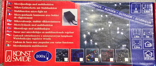 BULK LOT OF 120 KONSTSMIDE 100 LED MULTI COLOURED CHRISTMAS LIGHTS RRP £14.99 EACH