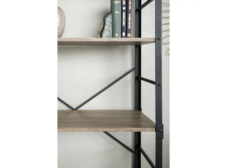 1 X WALKER EDISON ANGLE IRON URBAN INDUSTRIAL BOOKSHELF/SHELVING DRIFTWOOD RRP £300