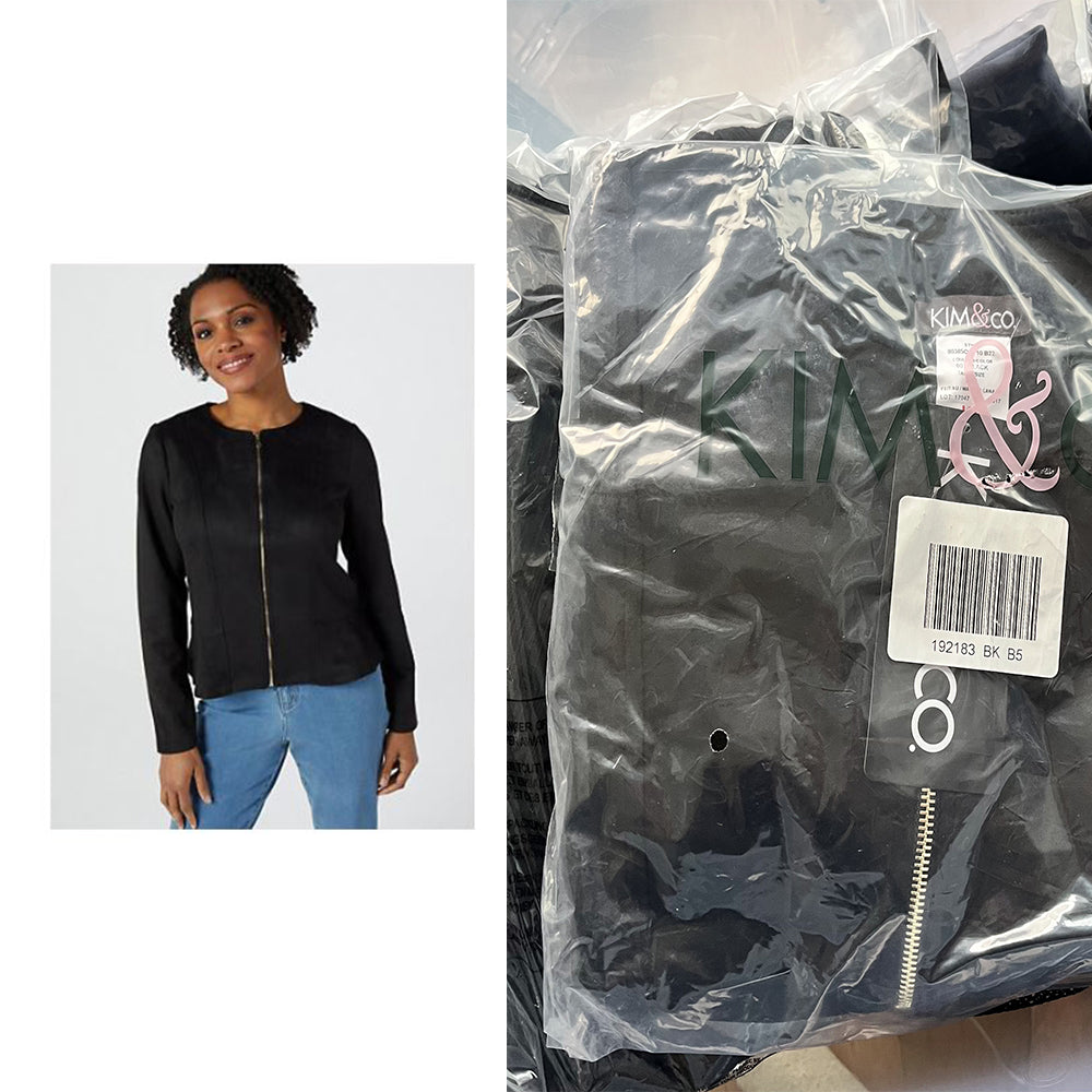 KIM & CO STRETCH SUEDE PEPLUM JACKET M RRP £72 EBAY DAILY SELLERS PRODUCTS LOT5