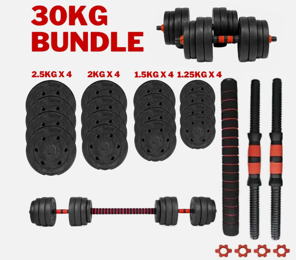 40X BRAND NEW OMEGA DUMBBELL/BARBELL SET 30KG