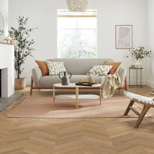 33 X BOXES (133M2) KARNDEAN VAN GOGH GLUEDOWN CHEVRON LVT WARM BRUSHED OAK CM-VGW121T - RRP £9,300