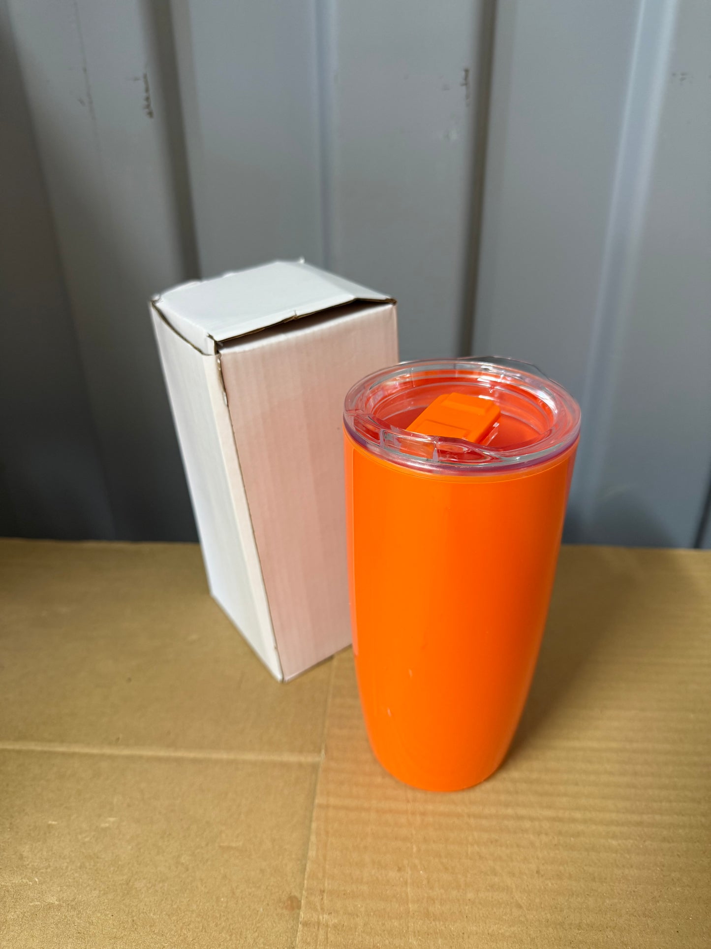 36X ORANGE DOUBLE WALLED PLASTIC 530ML TUMBLERS