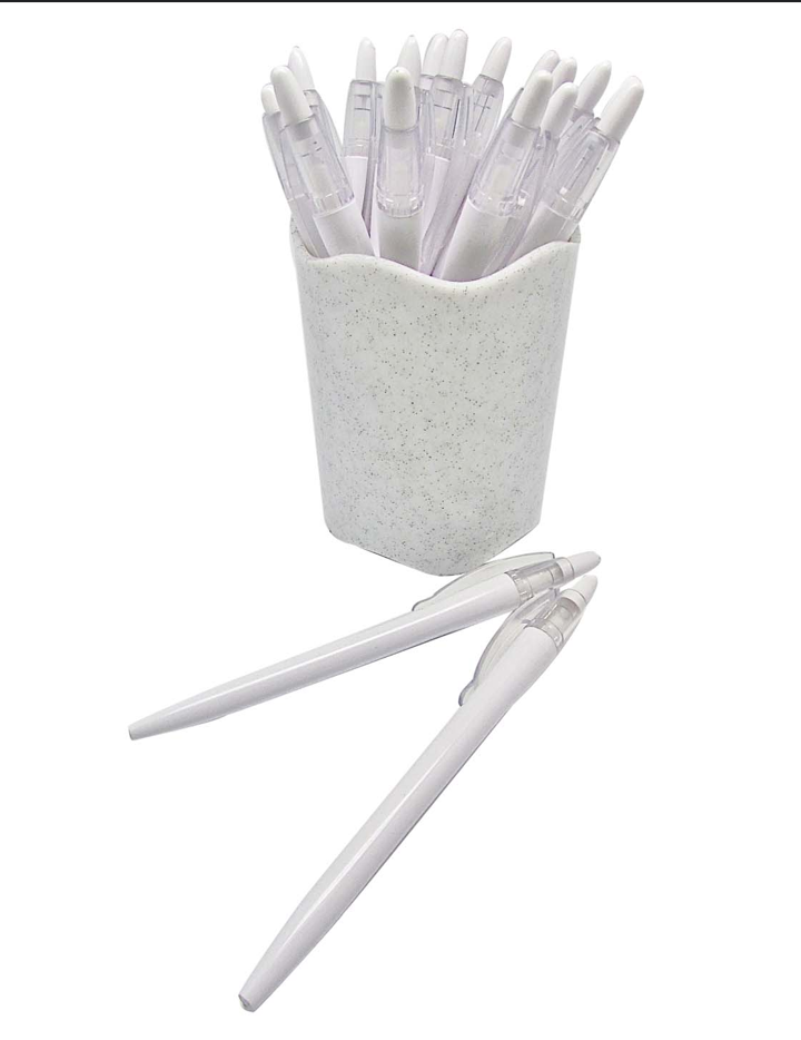 3000 X BALLPEN WHITE & TRANSPARENT