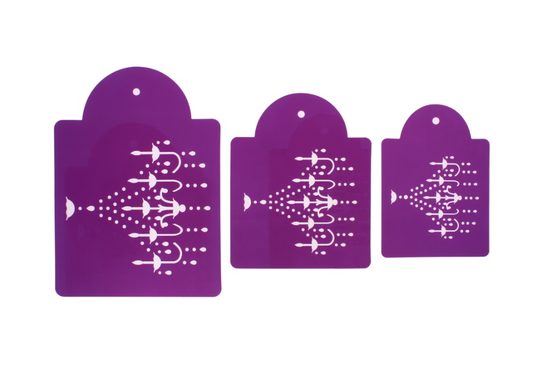 910 X CAKE DECORATING CHANDELIER STENCIL SET