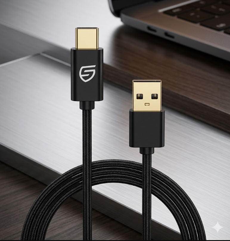 1430 X BRAND NEW STK USB-C CABLE BLACK, 2M, 1A, BULK
