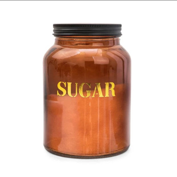 120 X NEW 15.5CM GLASS SUGAR JAR VINTAGE AMBER GLD