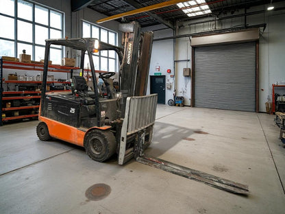 **(INCLUDES CHARGER)**DOOSAN B25X-5 – 4 WHEEL ELECTRIC FORKLIFT
