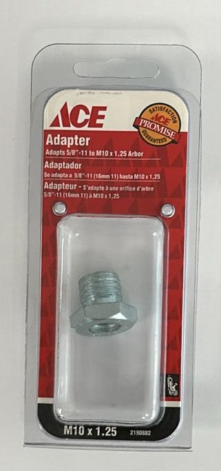 700X ACE ADAPTOR. ADAPTS 5/8 - 11 TO M10 X 1.25 ARBOR