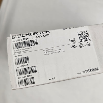SCHURTER FUSE HOLDER 0031.8225 OGN-SMD 16A UL 500V/16A 400PCS RRP £461