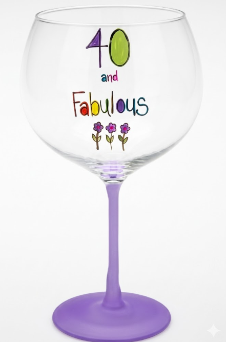 96 X NEW JUST SAYING GIN GLASS 40TH