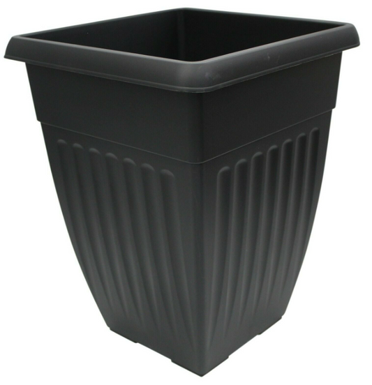 198X NEW TALL ATHENS SQUARE PLANTER - BLACK G07H325 - 42CM