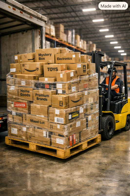 PALLET OF MAJOR ONLINE RETAILER MERCHANDISE – NEW & RETURNS – RANDOMLY CHOSEN