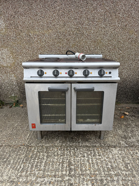 FALCON E3101 OTC 4HP ELECTRIC FOUR HOTPLATE FAN-ASSISTED OVEN RANGE SIZE: W900XD770XH890MM