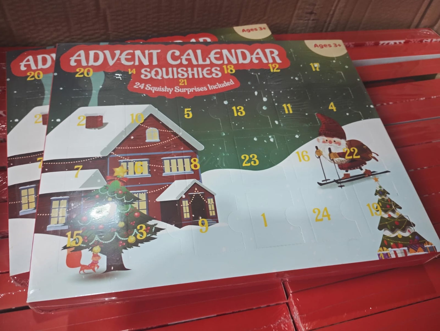 SQUISHY SURPRISES ADVENT CALENDAR – 24 DAYS – 70 PACK JOBLOT – NEW