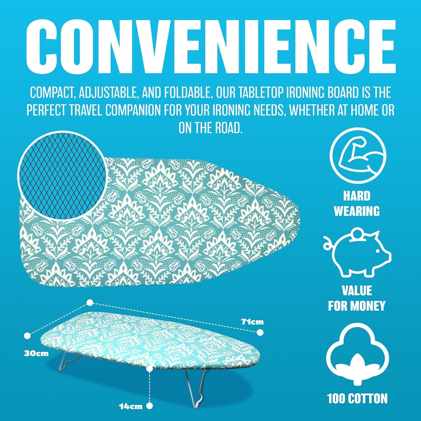 25 X MINI TABLE TOP IRONING BOARD FOLDABLE LIGHTWEIGHT - RRP £250