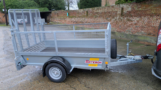 1 X NEW BATESON 8X5 GP 1.3T TRAILER WITH MESH SIDES & TAILGATE RAMP