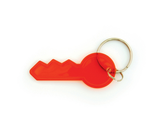 1000 X KEY SHAPED KEY CHAIN-TRANSLUCENT RED