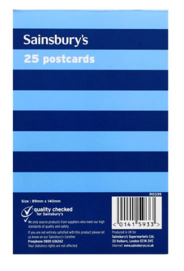 20 X 25 WHITE POSTCARDS (PAD)