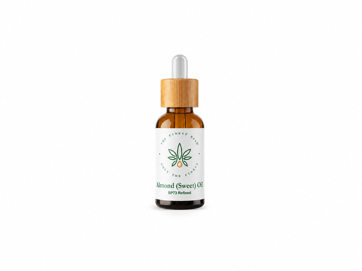 SWEET ALOMOND OIL (REFINED) 30ML X 24 BOXED - BEAUTY, HAIR, NAILS, MASSAGE (AMBER DROPPER BOTTLE)