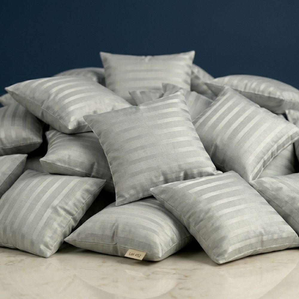 120X PREMIUM WHITE CUSHION COVERS STRIPES DESIGN 16X16" 40X40 CM QUALITY ZIP