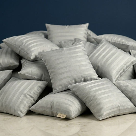 120X PREMIUM WHITE CUSHION COVERS STRIPES DESIGN 16X16" 40X40 CM QUALITY ZIP