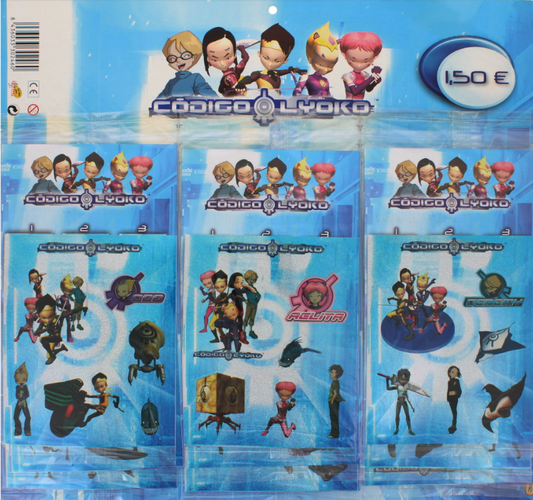 160 X CODIGO LYOKO 9 PK STICKERS DISPLAY CARD