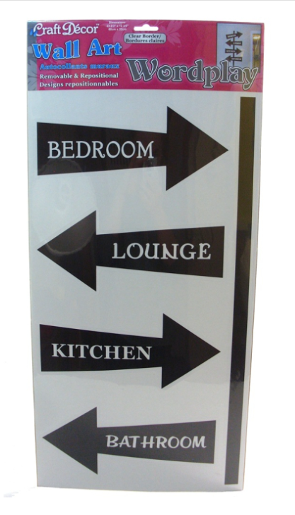 96 X WALL ART AUTOCOLLANTS WHICH WAY