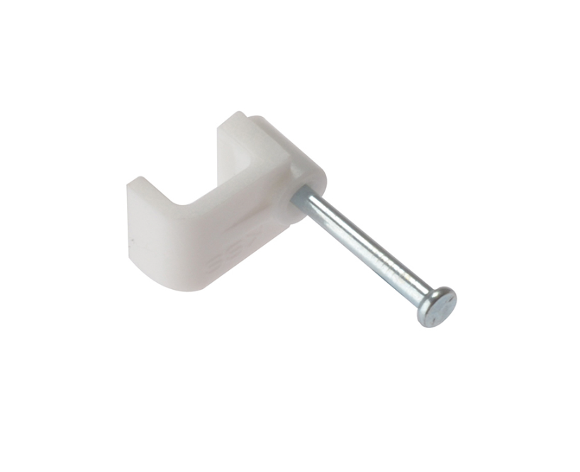 400 X TOWER CABLE CLIP 0.75MM WHITE OVAL