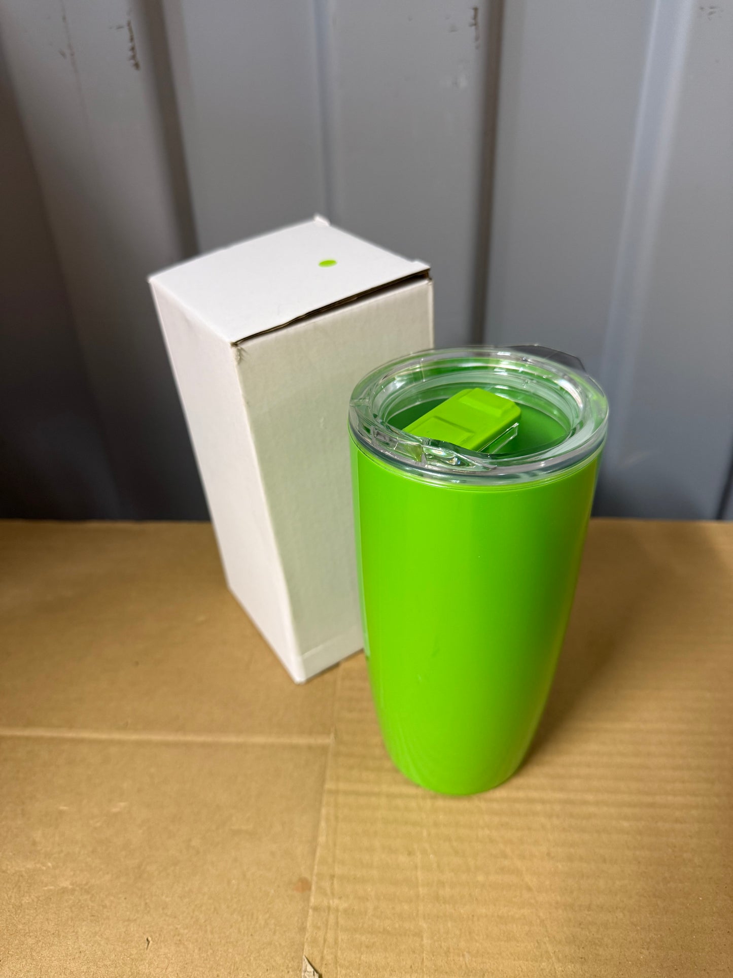 36X GREEN DOUBLE WALLED PLASTIC 530ML TUMBLERS