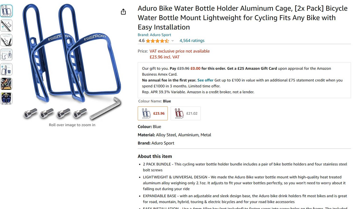 60PCS ALUMINIUM BIKE WATER BOTTLE HOLDERS BRAND NEW RRP £300 EBAY DAILY SELLERS PRODUCTS