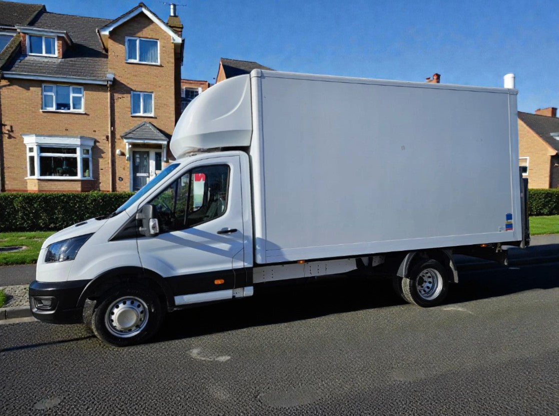 **(ONLY 94K MILEAGE)** 2023 FORD TRANSIT 350 LEADER ECOBLUE MANUAL DIESEL LWB CHASSIS CAB WHITE