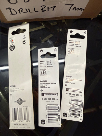 68 X GENUINE BOSCH 5MM & 7MM DRILL BITS MIXED LOT – BRAND NEW RETAIL PACKED – RRP OVER £400