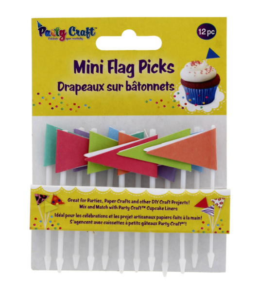 240 X PARTY CRAFT MINI FLAG PICKS COOL COLORS