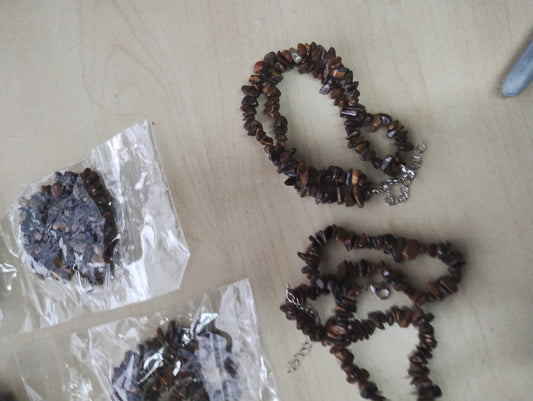 JASPER CRYSTAL CHIP 2 STRAND BRACELET JOB LOT OF 9 - BRAND NEW