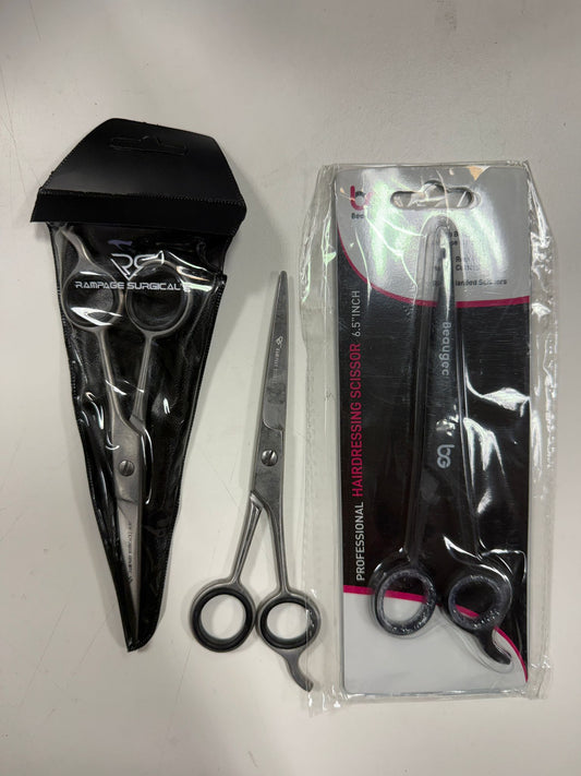 BARBERS SCISSORS 6.5". HIGH QUALITY HAIR CUTTING SCISSORS - 180 IN TOTAL