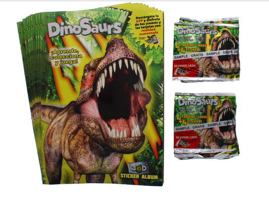 30 X 10PK DINO ALBUM & 25 STICKERS -SPANISH