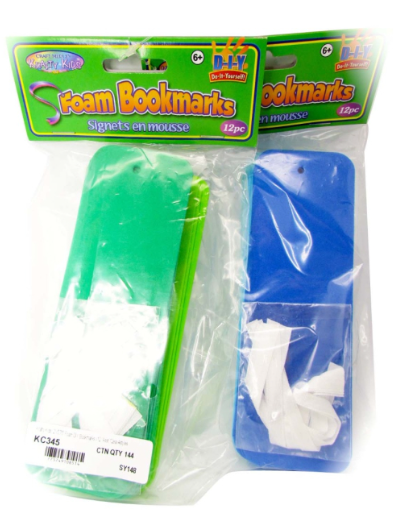 144 X FOAM DIY BOOK MARKS MIX COLOURS