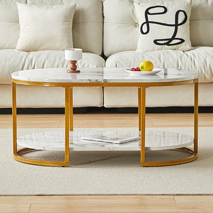 HIGH GLOSS COFFEE TABLE IN WHITE DIVA MARBLE EFFECT