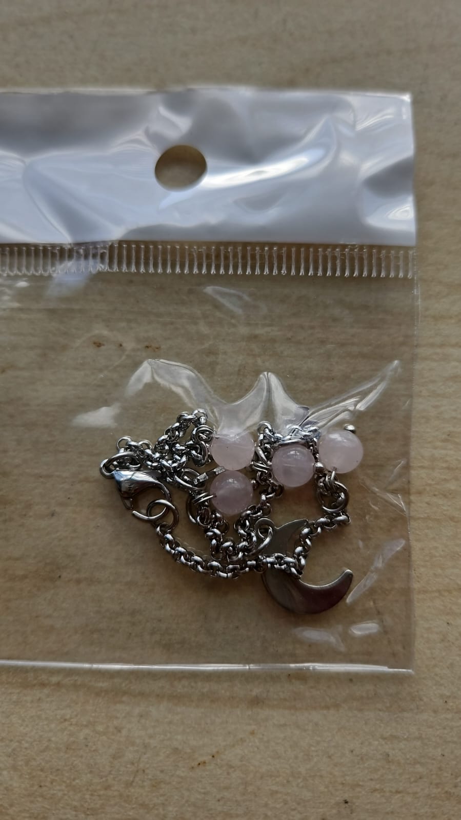 ROSE QUARTZ CRYSTAL MOON + CROSS SS BRACELET JOB LOT OF 14 - BRAND NEW